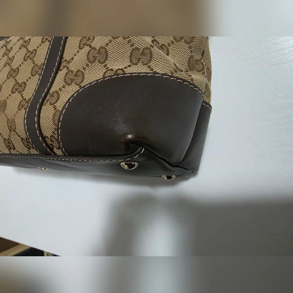 Gucci Brown GG Canvas | Top-Handle Satchel | GG Interlocking Hearts | RARE FIND